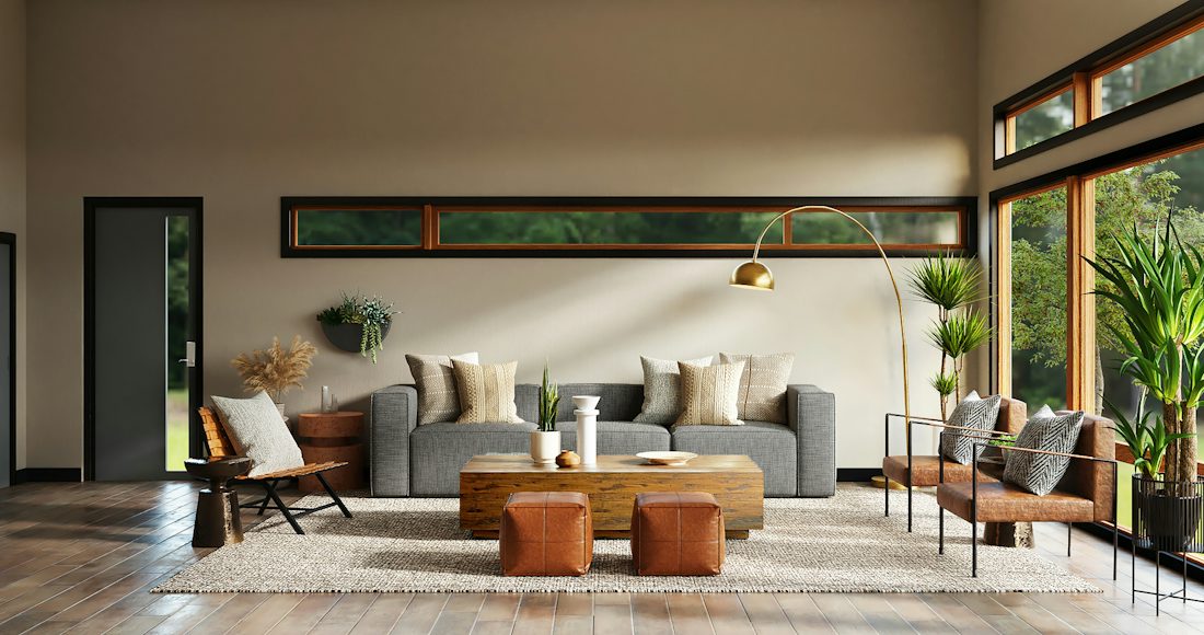 Elegant designed living room interior