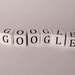 Google Spelled on Letter Cubes