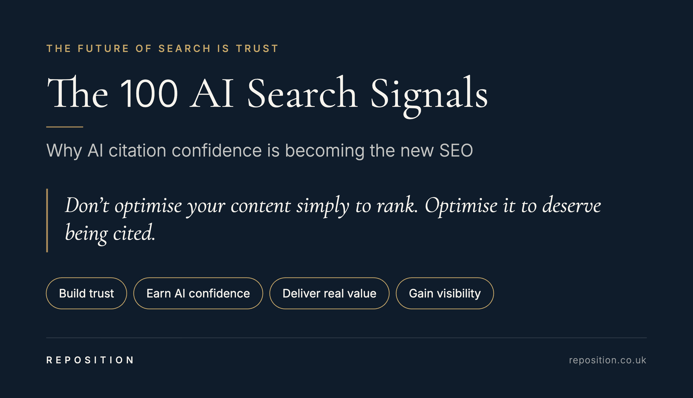 The 100 AI Search Signals: why AI citation confidence is becoming the new SEO