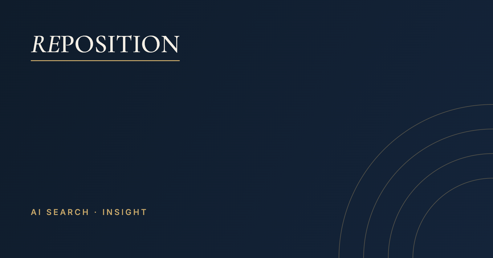 Reposition Insight header: navy background with the Reposition wordmark and the label AI Search Insight